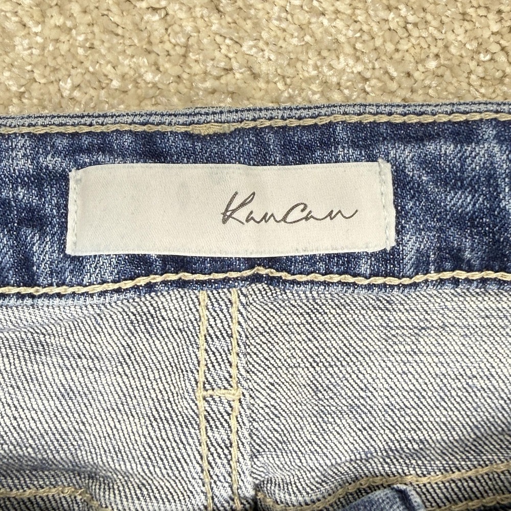 KanCan Jeans Juniors 11/29 Blue High Rise Distressed Straight Raw Hem Denim - Picture 2 of 10